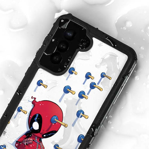 Marvel Deadpool Babypool Playing Galaxy S24 Waterproof Case